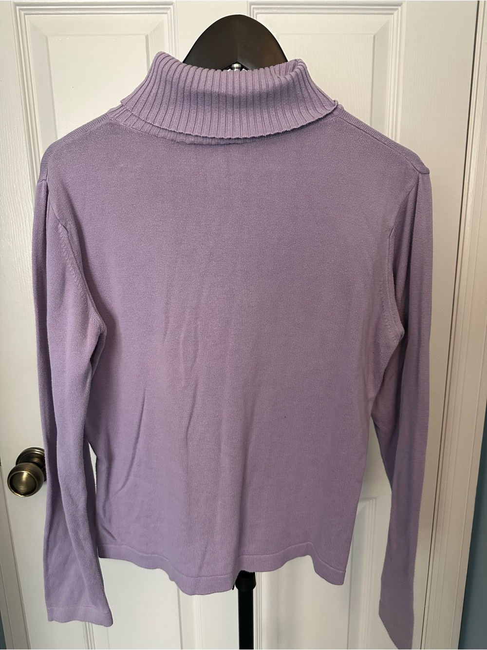 Talbots Lavender Ribbed Turtleneck Sweater - Picture 2 of 7